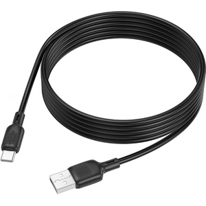 BOROFONE Кабел за данни / зареждане - Borofone (BX113 Lenny Series) - USB към Type-C, силикон, 3A, 2m - Черен