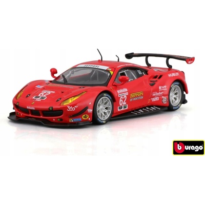 Bburago ModelFERRARI RACING 488 GTE 2017 ČERVENÁ #62 18-36301 1:43