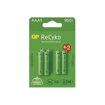 GP Batteries Nabíjecí baterie GP ReCyko 1000 AAA HR03 6 ks
