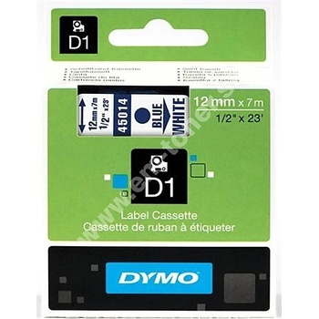 páska DYMO 45014 D1 Blue On White Tape (12mm)