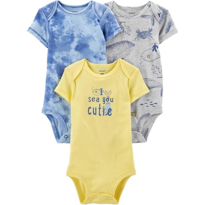 CARTER'S Body krátký rukáv Blue Ocean chlapec 3ks