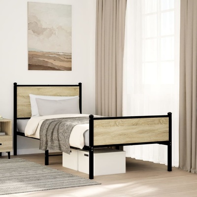 zahrada-XL 4007895 Kovový rám postele bez matrace dub sonoma