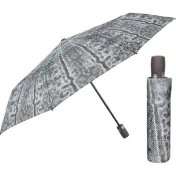 Дамски автоматичен Open-Close чадър Perletti Technology 21813, Питон/Сив