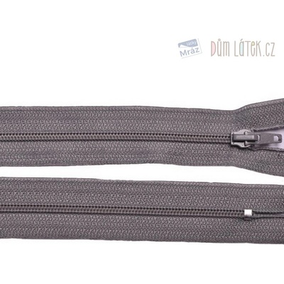 Zips špirálový 3mm nedeliteľný 30cm šedá