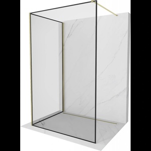 Mexen Kioto душ преграда Walk-in 120 x 100 см, черна рамка, злато - 800-120-212-50-70-100 (800-120-212-50-70-100)