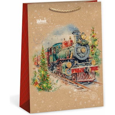 ARGUS Darčeková papierová taška (23.3 x 31.3 cm) - Vianočný vlak 08540105