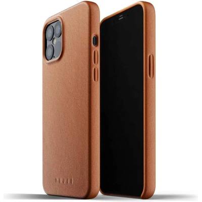Mujjo Full Leather Case - кожен (естествена кожа) кейс за iPhone 12 Pro Max (кафяв)
