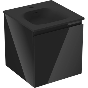 Mexen Orio баня шкаф 45 см с мивка Vela, 1 чекмедже, блясък черен/мат черен - 91A10-04547-1-BF70-W23M71 (91A10-04547-1-BF70-W23M71)