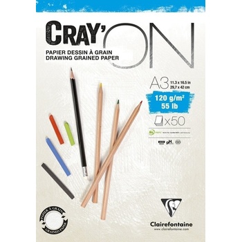 Clairefontaine Cray'On Glued Pad Скицник 50 A3 120 g (975021C)