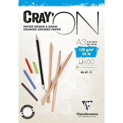 Clairefontaine Cray'On Glued Pad Скицник 50 A3 120 g (975021C)