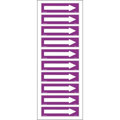 DUKO POTRUBÍ PRO KYSELINY A ZÁSADY symbol vpravo Formát: arch 10 ks - 26 x 100 mm
