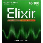Elixir 14502 NANOWEB Acoustic Bass Light 45-100, Струни за 4 струнна бас китара 45-100