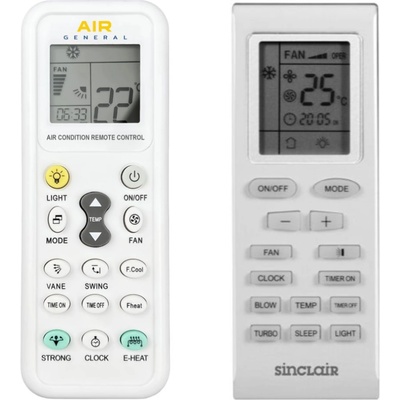 General SINCLAIR YB1FA, YB1FA2, ASC-12AIN, ASC-18AIN, ASC-24AIN, ASC-30AIN - съвместимо дистанционно управление на марката General (YB1FA, YB1FA2, ASC-12AIN, ASC-18AIN, ASC-24AIN, ASC-30AIN)