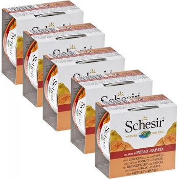 Schesir Dog Adult kuracie filety s papájou 5 x 150 g