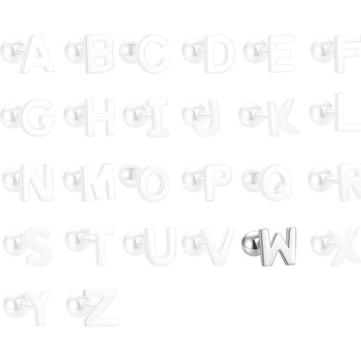 Majya stříbrné náušnice PÍSMENO W 10412