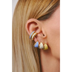 BERRIES обици дамски от позлатено сребро с емайл Viva Popcorn Earrings (KE006G)