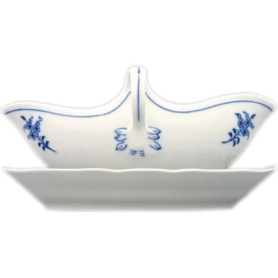Český Porcelán Dubí ZELENÝ Cibulák Omáčnik oválny s podstavcom Originálny 550 ml
