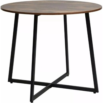 Textilomanie LUNA Okrúhly jedálenský stôl 90 cm rustikálne hnedá