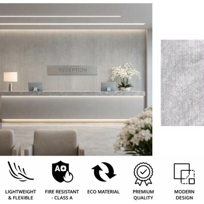 Ohebný soft stone panel na zeď - 3D lineární kamenný vzor - CONCREX