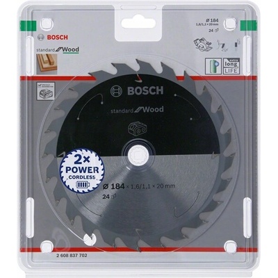 Bosch kotouč na dřevo 184 mm 24Z 20 mm pro aku pily