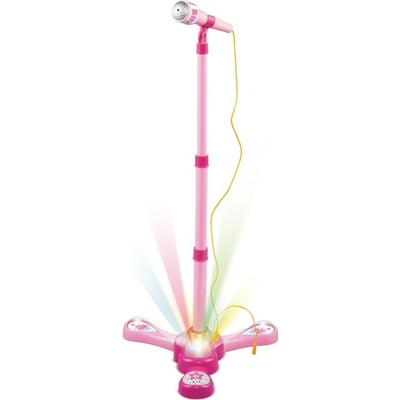 Mikrofón karaoke ružový plast na batérie so svetlom so zvukom