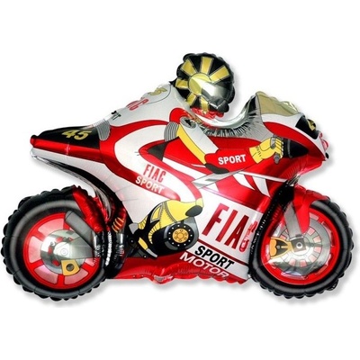 Balón fóliový 35 cm motorka červená