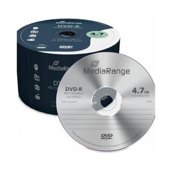 MediaRange DVD-R 4, 7 GB I 120 минути, 16x скорост, 50 бр. в целофан