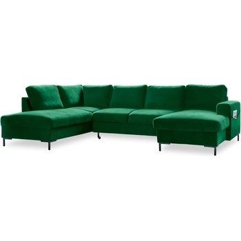 Miuform Зелен U-образен разтегателен диван от кадифе, ляв ъгъл Lofty Lilly - Miuform (Lofty Lilly HAEECL-2Q-LCBKR KRO19)