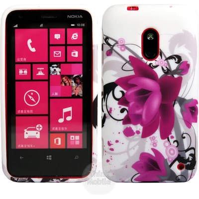 Nokia Lumia 620 Purple Flower Силиконов калъф + Протектор