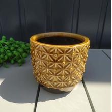 Art-Pol Keramický kvetináč 132262 medovo-žltý