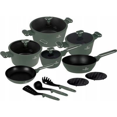 BerlingerHaus Sada hrncov Matte Green z hliníka 15 ks