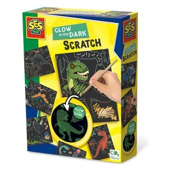 SES Vyškrabávacie obrázky dinosaury svietiace v tme