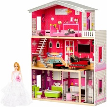 Eco Toys Dřevěný domeček pro panenky s výtahem malibu rezidence 114 cm
