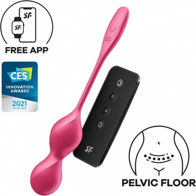 Satisfyer Love Birds 2, chytré vibrační Venušiny kuličky s dálkovým ovládáním 22,2 x 3,3 cm