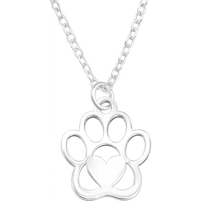 Bangles Řetízek tlapka se srdcem stříbro 2701