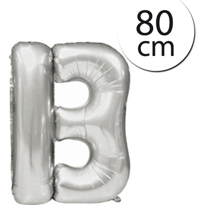 FUN RAG Silver 66301–B Mini fóliový balónik písmeno B strieborný 80 cm