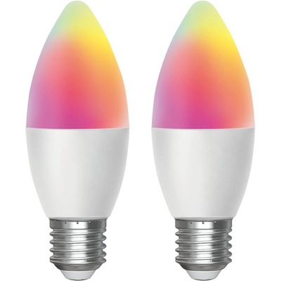 Aigostar B.V. SADA 2x LED RGBW Stm. žárovka MESH Smart C37 E27/6,5W/230V 2700-6500K - AI1831