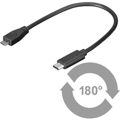 PremiumCord kur31-02 USB 3.1 konektor C/male - USB 2.0 konektor Micro-B/male, 0,2m