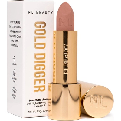 NL Beauty Дълготрайно полуматово червило Gold Digger, 06 Dream Big, 4.5 g
