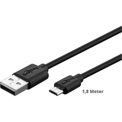 Goobay 93181 USB 2.0 USB A vidlice, USB B micro vidlice, 1,8m, černý