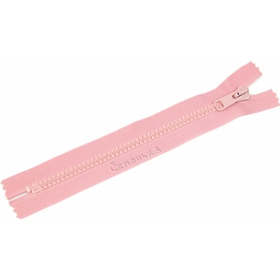 Zdrhovadlo zip kostěný 18 cm nedělitelný růžová