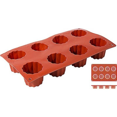 Contacto Silikonová forma na 8 briošek 55x50 mm 6639/058 terakotová