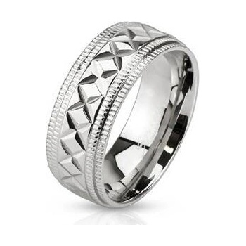 Šperky4U Ocelový prsten s křížkovým dekorem OPR1514