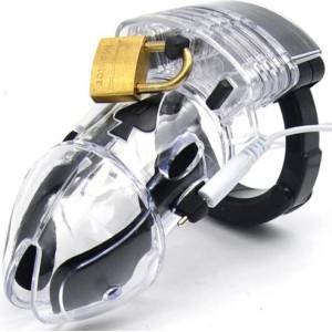 X Fun Bdsm Електро клетка за пенис "black jack clear" 7 см