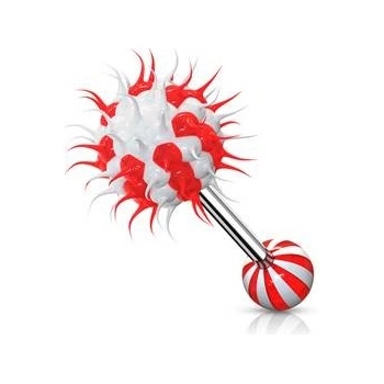 Šperky4U piercing do jazyka silikonový střapec PJ01196-RW