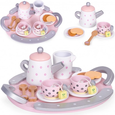 EcoToys Drevená čajová súprava 15 prvkov ECOTOYS