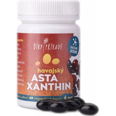 Vďaka prírode Havajský Astaxantín Vegan antioxidant z riasy Haematococcus pluvialis, 6 mg 60 kapsúl