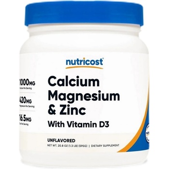 Nutricost Calcium, Magnesium & Zinc + Vitamn D-3 Powder [595 грама] Натурален