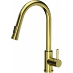 Quadron Кухненски смесител с издърпващ се душ Quadron Pop Julia, златист гланц (3673500PVDG1)