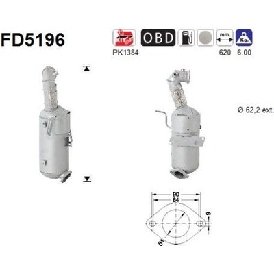 Filtr sazových částic, výfukový systém AS FD5196